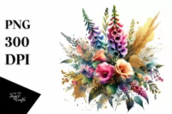 Colorful Foil Foxglove Clipart Design Product Image 3