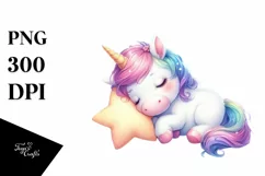 Colorful Baby Unicorn PNG Product Image 3