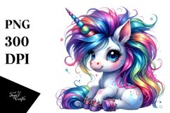 Baby Unicorn with Cool Haircut PNG Product Image 3