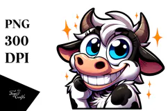 Sassy Cow with Smirk PNG Product Image 1