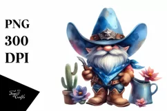 Washed Vibrant Cowboy Gnome PNG Product Image 1