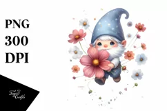 Cute Gnome Cosmos Air Hippo | Sublimation | Clipart Product Image 1