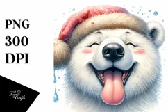 Detailed Whimsical Polar Bear Tongue Dripping | Sublimation Product Image 1