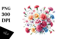 Colorful Vibrant Carnation PNG Product Image 1