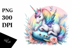 colorful Baby Unicorn in Submarine Product Image 3