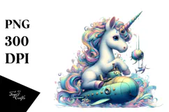 colorful Baby Unicorn in Submarine Product Image 1