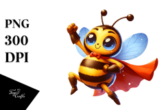 Exaggerated Cartoon Bee in a Superhero Cape Product Image 1