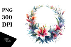 Abstract Vibrant Lily Wreath Product Image 1