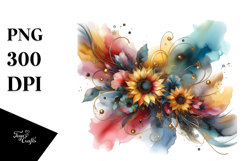 Colorful Sunflower PNG Product Image 1