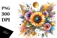 Colorful Sunflower PNG Product Image 1