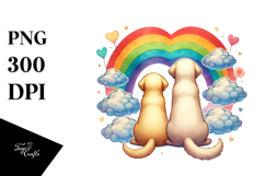 Rainbow Labrador Retriever with Heart Tail PNG Product Image 1