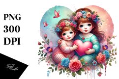 Colorful Baby Hearts PNG Product Image 1