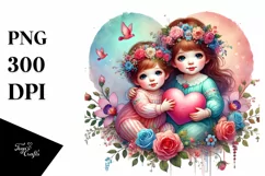 Colorful Baby Hearts PNG Product Image 1
