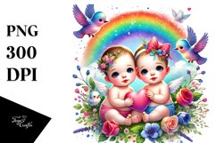 Colorful Baby Hearts PNG Product Image 1