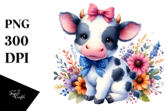 Watercolor Baby Cow for Halloween, Transparent PNG Product Image 1