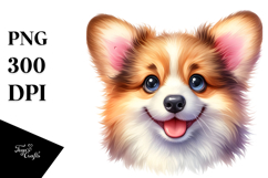 Watercolor Cute Pembroke Welsh Corgi PNG Product Image 1