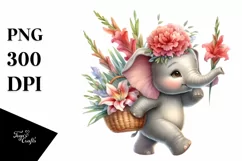 Detailed Whimsical Baby Elephant PNG Product Image 1