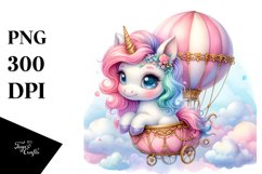 Cute Baby Unicorn Majestic Airship Clipart Product Image 1