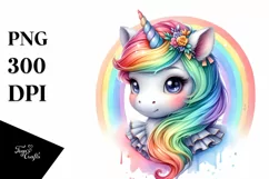 Cute Baby Unicorn from Vibrant Rainbow | Clipart Product Image 3