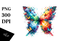 Colorful Butterfly Painting PNG Product Image 1