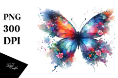 Colorful Butterfly Painting PNG Product Image 1