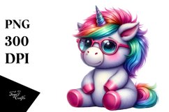 Baby Unicorn Sitting PNG Product Image 3