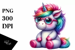 Baby Unicorn Sitting PNG Product Image 3