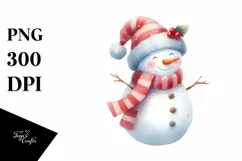 Snow Man with Scarf, High-Res PNG Product Image 1