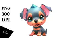 Enthusiastic Baby Doberman Pinscher.png Product Image 1