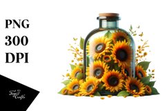Glossy Sunflower Filled Bottle Product Image 3