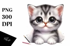 Cute Baby Cat,Watercolor PNG Product Image 3