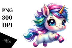 Cute Unicorn with Cool Haircut PNG Product Image 1