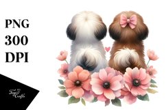 Cute Shih Tzu with Flower PNG Product Image 1
