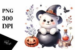 Cute Baby Polar Bear Halloween, High-Res PNG Product Image 3