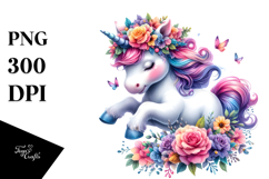 Vibrant Running Baby Unicorn PNG Product Image 1