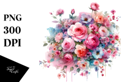 Colorful Pink Roses PNG Product Image 1