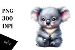 Baby Koala Digital Watercolor PNG Product Image 1