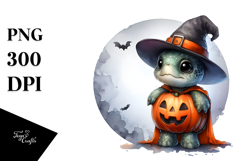 Cute Halloween Baby Turtle PNG Product Image 1
