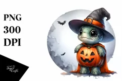 Cute Halloween Baby Turtle PNG Product Image 3