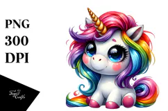 Cute Unicorn with Cool Haircut, Transparent PNG Product Image 1