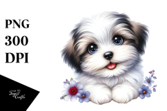 Baby Havanese Watercolor PNG Product Image 1