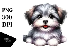 Baby Havanese Watercolor PNG Product Image 1