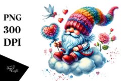 Valentine Gnome Cloud PNG Product Image 1