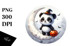 Cute Baby Panda Halloween PNG Product Image 1