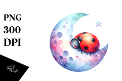 Whimsical Baby Ladybug Sleeping PNG Product Image 1