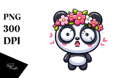 Cute Panda with Flower Crown.png Product Image 1