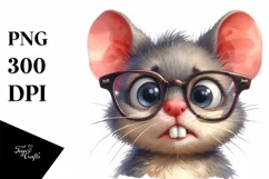 Watercolor Baby Mouse es Confused Goofy | Sublimation | Product Image 1