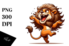 Goofy Lion Dancing PNG Product Image 1