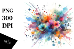 splashes splatter colorful brushstroke PNG Product Image 1