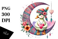 Colorful Boho Duck Holding Heart Product Image 1